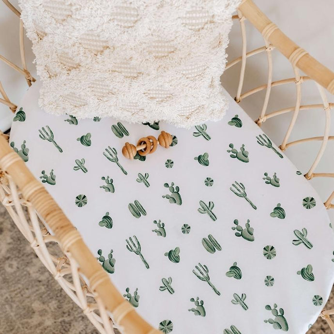 Cactus- Fitted Bassinet Sheet/ Change Pad Cover