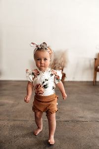 Rosebud Short Sleeve Bodysuit- Organic Baby Clothing