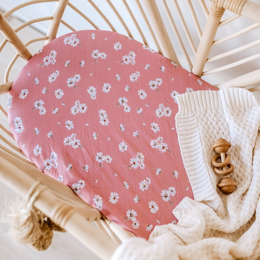 Daisy- Fitted Bassinet Sheet/ Change Pad Cover