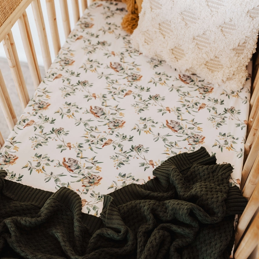 Eucalypt- Fitted Cot Sheet
