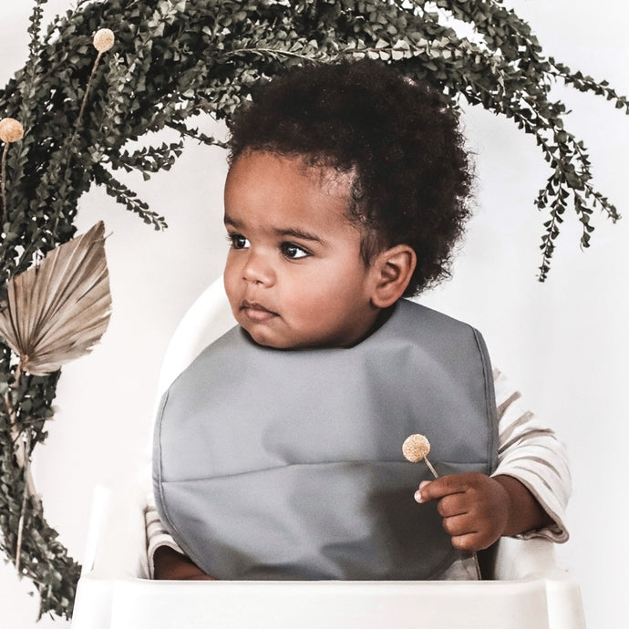 Grey Waterproof Snuggle Bib