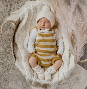 Ivory Merino Wool Bonnet & Booties