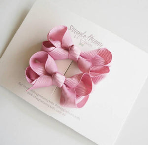 Dusky Pink Piggy Tail Hair Clips- Pair