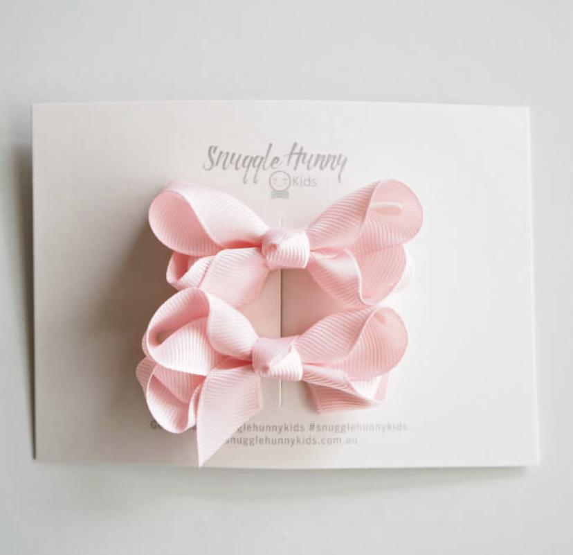 Baby Pink Piggy Tail Hair Clips- Pair