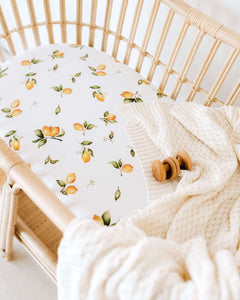 Lemon- Fitted Bassinet Sheet/ Change Pad Cover