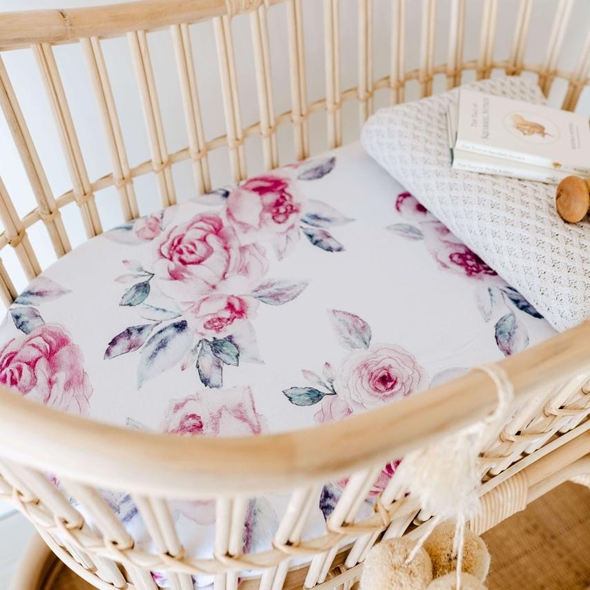 Lilac Skies- Fitted Bassinet Sheet/ Change Pad Cover