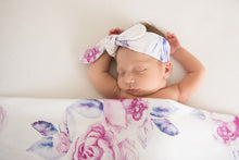 Load image into Gallery viewer, Lilac Skies Jersey Wrap &amp; Topknot Set