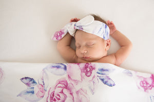 Lilac Skies Jersey Wrap & Topknot Set