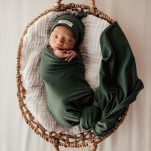 Load image into Gallery viewer, Olive Jersey Wrap &amp; Beanie Set