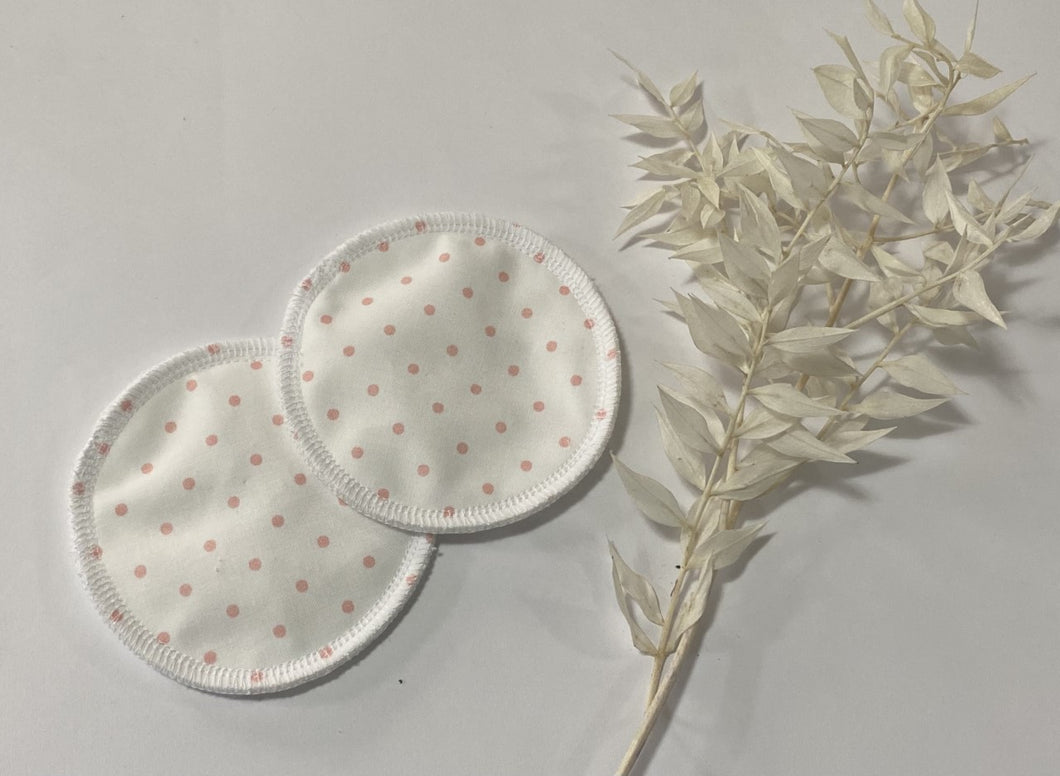 Miss Mae Studio Nursing Pads- White & Pink Polka Dots