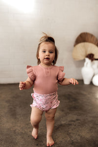 Rose Short Sleeve Bodysuit- Organic Baby Clothing