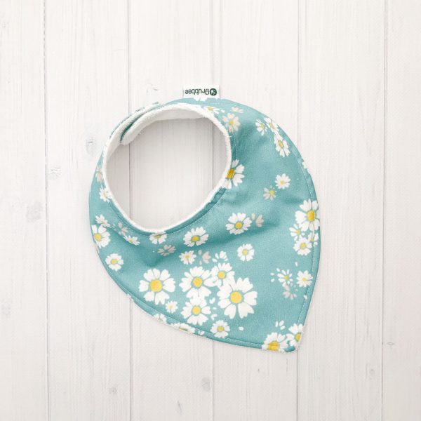 Teal Daisy Grubbee Dribble Bib