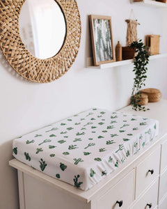 Cactus- Fitted Bassinet Sheet/ Change Pad Cover