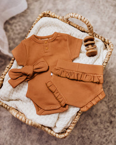 Chestnut Short Sleeve Bodysuit- Organic Baby Clothing
