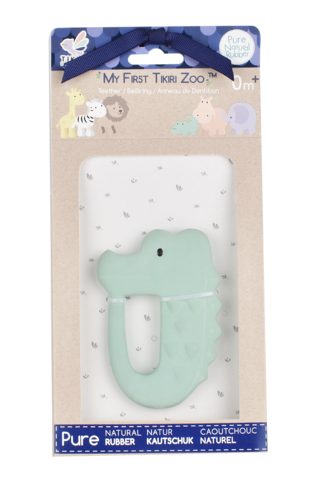 Flat Rubber Crocodile Zoo Teether- Tikiri