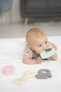 Flat Rubber Giraffe Zoo Teether- Tikiri