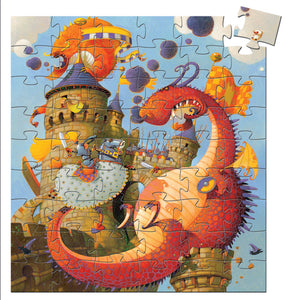 Djeco- Vaillant And The Dragon 54pc Silhouette Puzzle