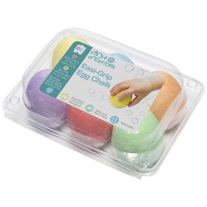First Creations Easi-Grip Egg Shaped Chalk Assorted 6 Pack