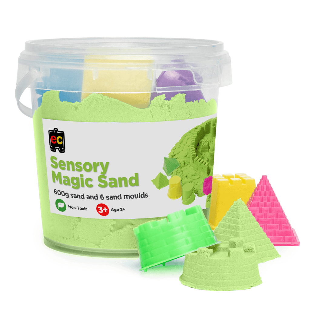 Educational Colours- Sensory Magic Sand & Moulds 600g- Green