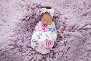 Lilac Skies Jersey Wrap & Topknot Set