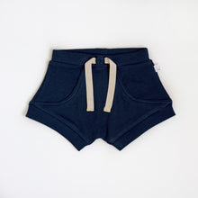 Load image into Gallery viewer, Navy Shorts- Organic Baby Clothing