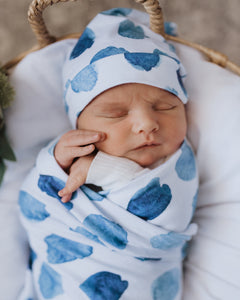 Ocean Skies Jersey Wrap & Beanie Set