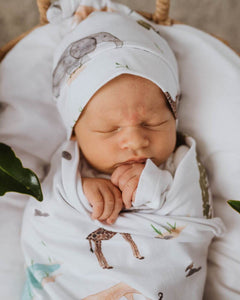 Safari Jersey Wrap & Beanie Set