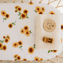 Load image into Gallery viewer, Sunflower- Fitted Bassinet Sheet/ Change Pad Cover