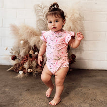 Load image into Gallery viewer, Pink Wattle Short Sleeve Bodysuit- Organic Baby Clothing