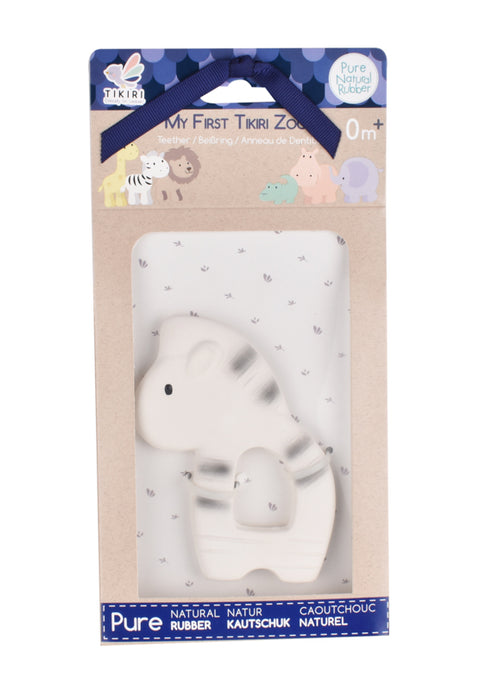 Flat Rubber Zebra Zoo Teether- Tikiri